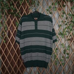 Large -Vintage Y2K county FB stripe charlie brown polo shirt